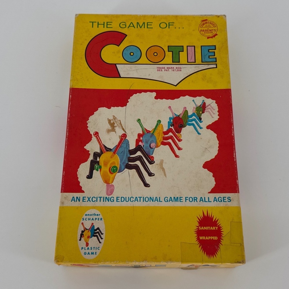 Schaper 1949 Cootie Kids Vintage Board Game Multicolor  Retro Plastic Toy